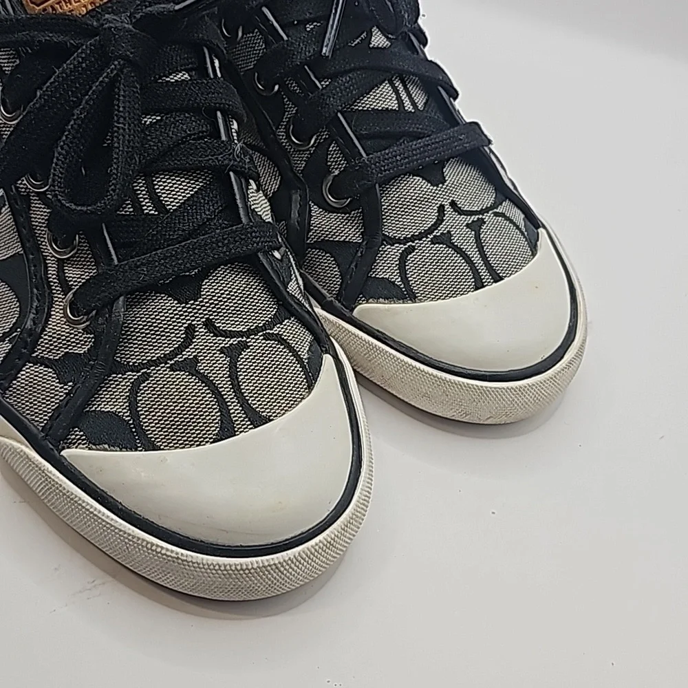 Coach Barrett Sneakers womens Black White size 7.5 - Picture 7 of 9